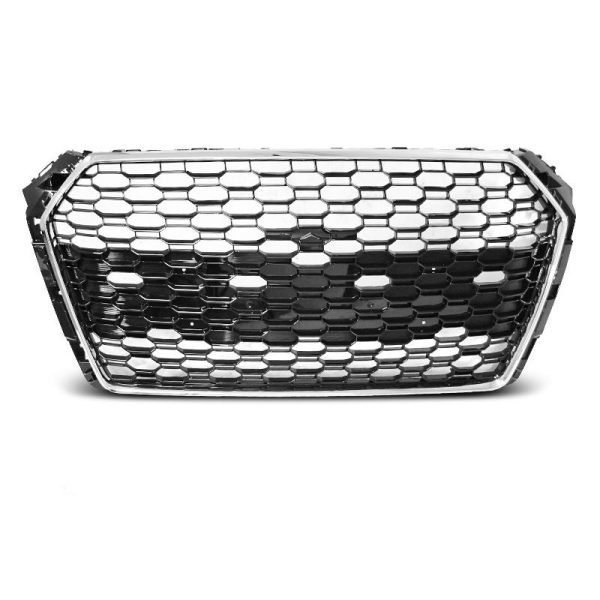 Audi A4 B9 15-19 Griglia calandra anteriore RS4 Style Nera e Chrome