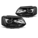 Coppia di fari a Led DRL vera luce diurna Volkswagen T5 10-15 Neri