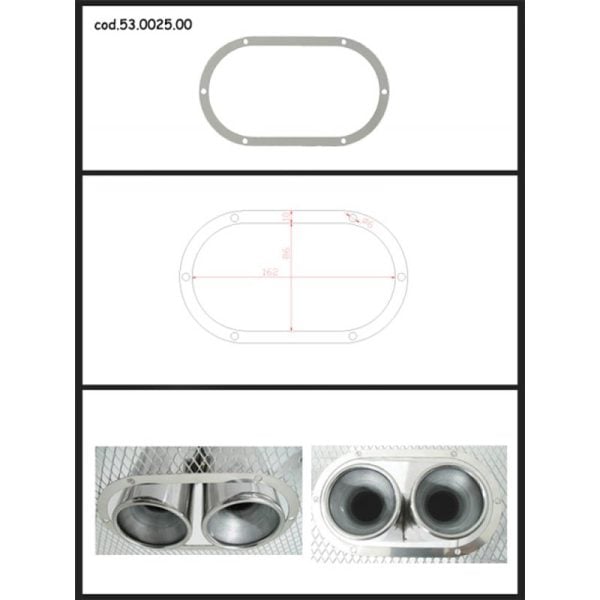 Protezione estetica inox Universale Ragazzon ovale 2x70 mm