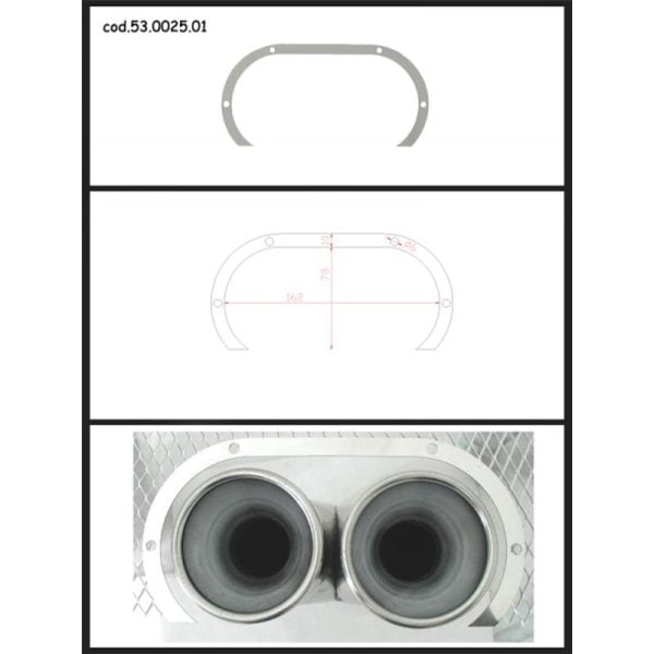 Protezione estetica inox Universale Ragazzon ovale 2x70 mm