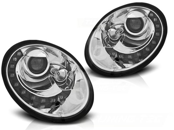 Fari Anteriori con Led Volkswagen New Beetle 06-12 Chrome