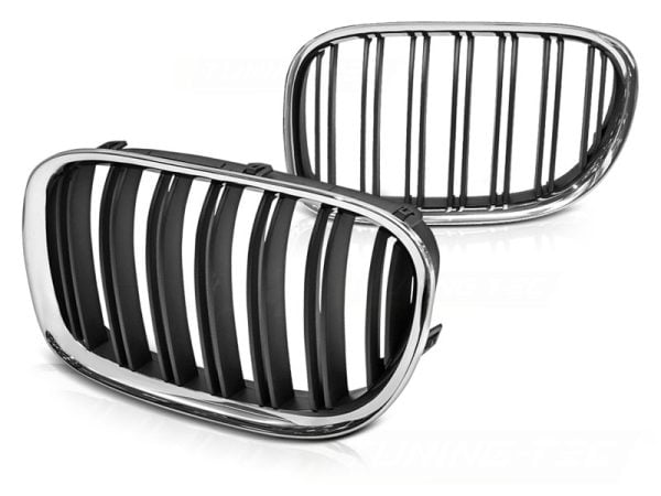 BMW Serie 7 F01 09-12 Griglia calandra anteriore Double Bar nero e chrome