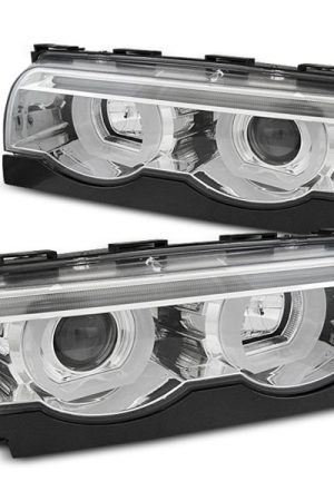 Fari 3D Angel Eyes Led BMW serie 7 E38 94-01 Chrome