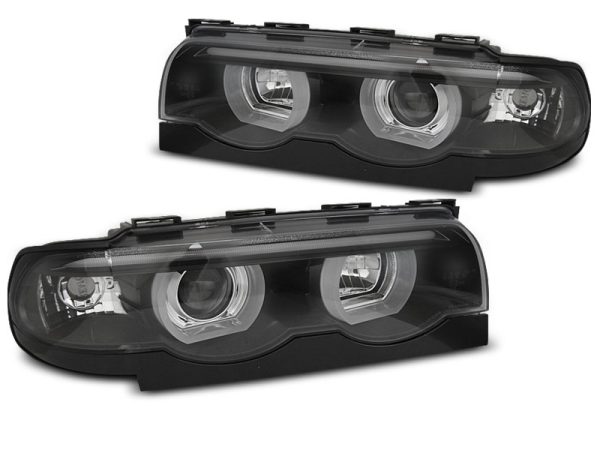 Fari 3D Angel Eyes Led BMW serie 7 E38 94-01 Neri