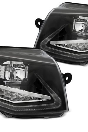 Coppia di fari DRLvera luce diurna con tube light e DTS Volkswagen T6 2015- Neri