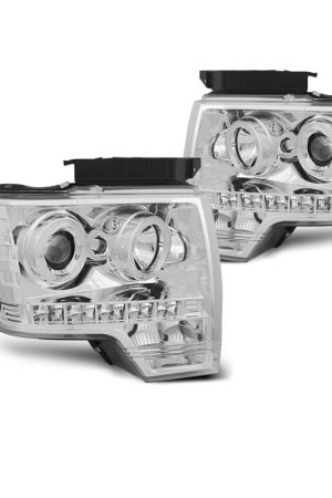 Fari Angel Eyes Ford F150 MK12 2008-2014 Chrome