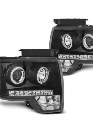 Fari Angel Eyes Ford F150 MK12 2008-2014 Nero