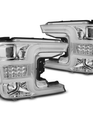 Coppia di fari con tube light e DTS Ford F150 MK13 17-20 Chrome