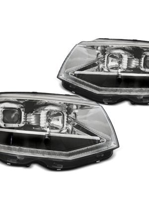 Coppia di fari DRLvera luce diurna con tube light e DTS Volkswagen T6 2015-2019 Chrome