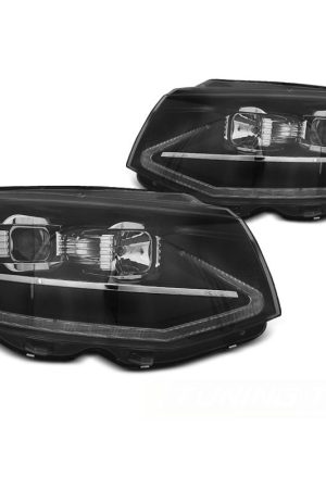 Coppia di fari DRLvera luce diurna con tube light e DTS Volkswagen T6 2015-2019 Neri