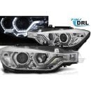 Fari angel eyes LED DRL vera luce diurna BMW F30-F31 LCI 15-18 Chrome