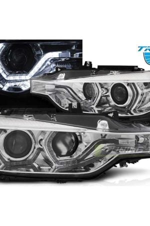 Fari angel eyes LED DRL vera luce diurna BMW F30-F31 LCI 15-18 Chrome