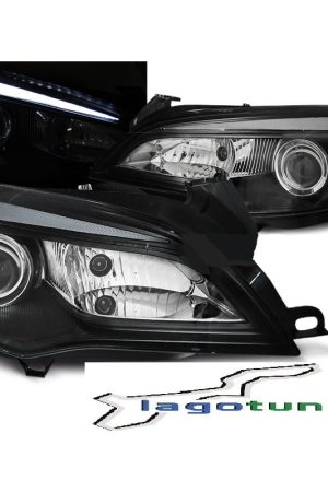 Coppia di fari DRL vera luce diurna Opel Astra J 10-15 Neri