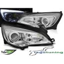 Coppia di fari DRL vera luce diurna Opel Astra J 10-15 Chrome