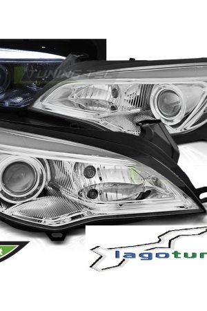 Coppia di fari DRL vera luce diurna Opel Astra J 10-15 Chrome