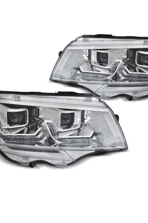 Coppia di fari DRLvera luce diurna con tube light e DTS Volkswagen T6 2020- Chrome