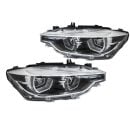 Fari full LED3D angel eyes DRL vera luce diurna BMW F30-F31 11-15 berlina & station Neri