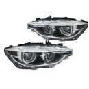 Fari full LED3D angel eyes DRL vera luce diurna BMW F30-F31 LCI 15-18 berlina & station Neri