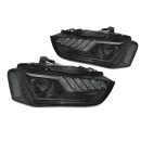 Fari anteriori DRL e DTS per Audi A4 B8 12-15 Neri