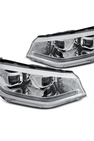 Coppia di fari DRLvera luce diurna con tube light e DTS Volkswagen Caddy 2020- Chrome