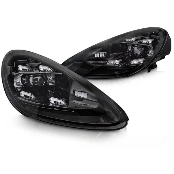 Coppia di fari full Led DRL Porsche Cayenne 10-15 Neri