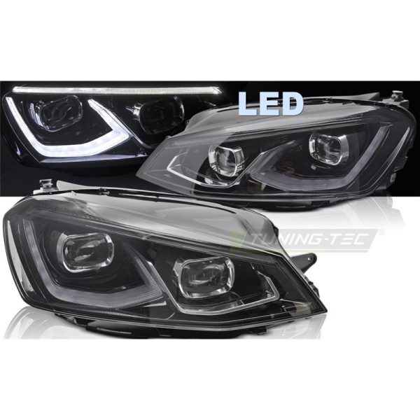 Fari anteriori Full LED e DTS per Volkswagen Golf 7 2017-2019 Neri