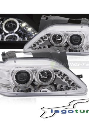 Fari angel eyes LED Citroen Xsara 1997-2000 Cromati