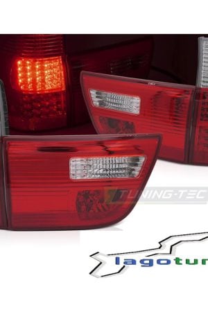 Coppia fari Led posteriori BMW X5 E53 1999-2003 Rossi Bianchi