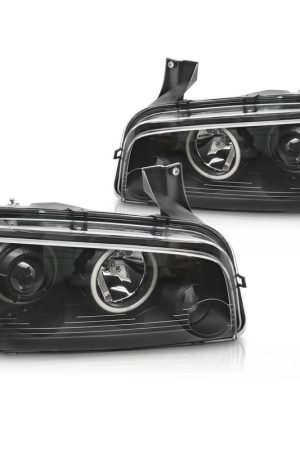 Fari anteriori Angel Eyes Dodge Charger LX 2006-2010 Neri