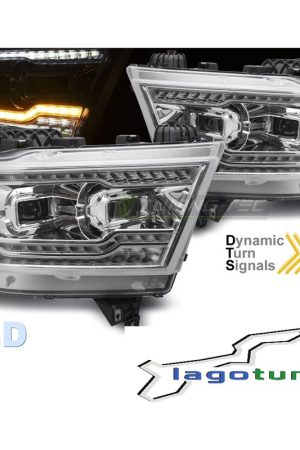 Fari anteriori Full LED per Dodge Ram 1500 2019-2022 Chrome