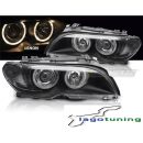 Fari Angel Eyes LED BMW Serie 3 E46 2003-2006 Coupe Cabrio Neri