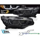 Fari anteriori DRL e DTS per Honda Civic X 2016-2021 Neri