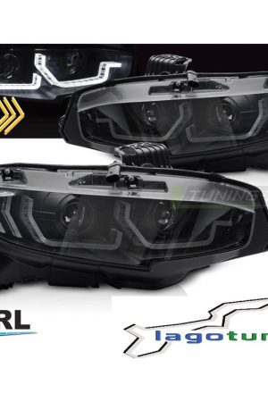 Fari anteriori DRL e DTS per Honda Civic X 2016-2021 Neri