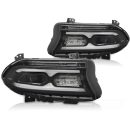 Fari anteriori Full Led per Dodge Charger 2014-2023 Neri