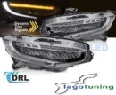 Fari anteriori Full Led e DTS per Honda Civic X 2016-2021 Neri